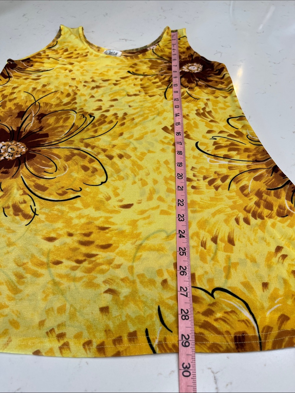 Vintage Jostar Yellow Brown Floral 2 Piece Capri Pant Set Made USA Medium - Picture 10 of 15